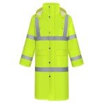 Men's Waterproof Hi-Vis Rain Suit Jacket, XL Yellow