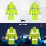 Men's Waterproof Hi-Vis Rain Suit Jacket, XL Yellow
