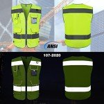 High Visibility Reflective Safety Vest with Pockets