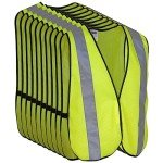 High Visibility Safety Vest - 10 Pack, Neon Yellow