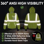 High Visibility Reflective Safety Hoodie, Yellow 2XL