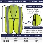 High Visibility Safety Vest - 10 Pack, Neon Yellow