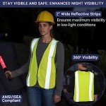 High Visibility Safety Vest - 10 Pack, Neon Yellow