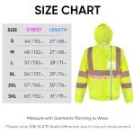High Visibility Reflective Safety Hoodie, Yellow 2XL