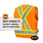 Orange Hi-Vis Multi-Pocket Surveyor Safety Vest