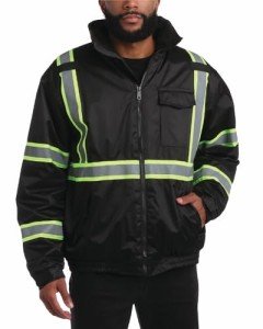 Hi-Vis Waterproof Men's Safety Jacket - Black