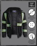 Hi-Vis Waterproof Men's Safety Jacket - Black