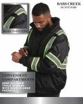 Hi-Vis Waterproof Men's Safety Jacket - Black