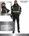 Hi-Vis Waterproof Men's Safety Jacket - Black