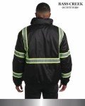 Hi-Vis Waterproof Men's Safety Jacket - Black