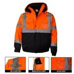 Hi-Viz ANSI Class 3 Waterproof Bomber Jacket XL