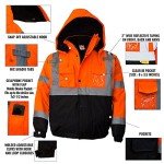 Hi-Viz ANSI Class 3 Waterproof Bomber Jacket XL