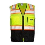 High Visibility Reflective Black Bottom Safety Vest 3X