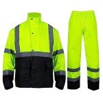 High Visibility Rain Suit for Men - Yellow/Lime