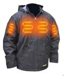 DEWALT Heated Heavy Duty Work Coat, Black, XL