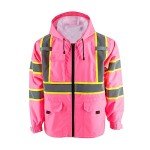 Hi-Viz Pink Windproof Raincoat for Outdoor Safety