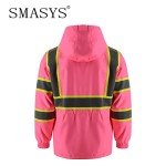 Hi-Viz Pink Windproof Raincoat for Outdoor Safety