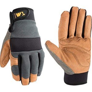 Heavy Duty Leather Palm Work Gloves for Men