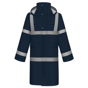 Men's Waterproof Hi-Vis Rain Jacket - XL Navy Blue