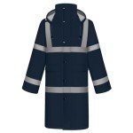 Men's Waterproof Hi-Vis Rain Jacket - XL Navy Blue