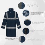 Men's Waterproof Hi-Vis Rain Jacket - XL Navy Blue