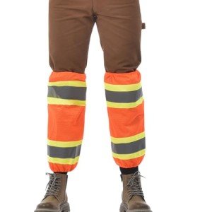 High Visibility Orange Reflective Work Leg Gaiters