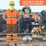 High Visibility Orange Reflective Work Leg Gaiters