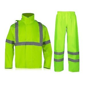 Men's Hi-Vis Waterproof Reflective Rain Jacket & Pants