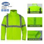 Men's Hi-Vis Waterproof Reflective Rain Jacket & Pants