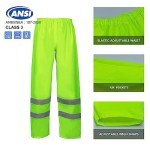 Men's Hi-Vis Waterproof Reflective Rain Jacket & Pants