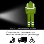 Men's Hi-Vis Waterproof Reflective Rain Jacket & Pants