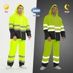 High Visibility Waterproof Rain Gear for Men - 4X