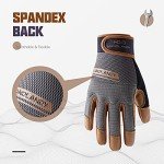 Handlandy Touch Screen Leather Work Gloves for All