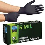 Heavy Duty Black Nitrile Gloves, 100 Count