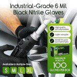 Heavy Duty Black Nitrile Gloves, 100 Count
