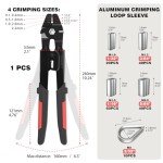 Wire Rope Crimping Tool Kit with Sleeves & Thimbles
