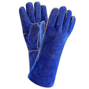 Heat-Resistant Leather Welding Gloves - 35.6 cm