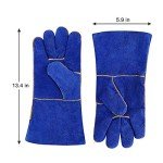 Heat-Resistant Leather Welding Gloves - 35.6 cm
