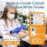 Cobalt Blue Nitrile Exam Gloves - Disposable Safety