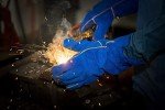 Heat-Resistant Leather Welding Gloves - 35.6 cm