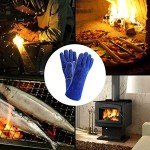 Heat-Resistant Leather Welding Gloves - 35.6 cm