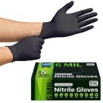 Heavy Duty Black Nitrile Gloves, 100 Count