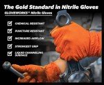 Large Orange Nitrile Disposable Gloves (Box of 100)