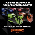 Large Orange Nitrile Disposable Gloves (Box of 100)