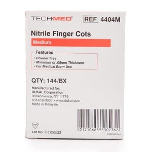 Dukal Tech-Med Medium Nitrile Finger Cots 144-Pack