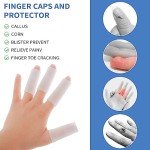 Gel Finger Sleeve Protectors for Pain Relief - 20 Pack
