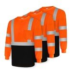 High Visibility Long Sleeve Safety Work Shirts - 3PCS