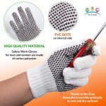 PVC Dotted Grip Gloves - 24 Pack Set