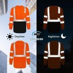 High Visibility Long Sleeve Safety Work Shirts - 3PCS