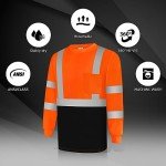 High Visibility Long Sleeve Safety Work Shirts - 3PCS